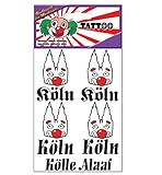 Lieferumfang: 1 Bogen Tattos/Hautaufkleber im typischen Kölner Design