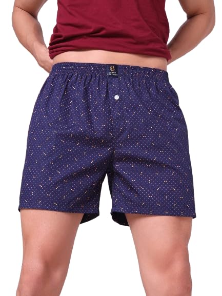 urban scottish Men's Cotton Printed Boxer (USBX072-L) Navy-picture-10