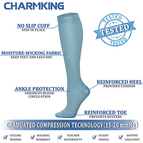 Image of Copper Compression Socks (3 Pairs), 15-20 mmhg is BEST Athletic & Medical for Men & Women, Running, Flight, Travel, Nurses - Boost Performance, Blood Circulation & Recovery