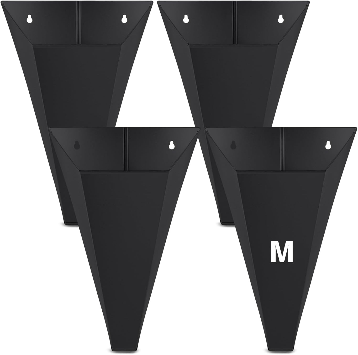 Mumufy 4 Pcs Medium Galvanized Steel Poultry Restraining Cones Flat Back Funnel Cone, up to 10 Pounds, Chicken Killing Cone for Butchering Chicken Birds Turkeys, Easy to Clean(Black)