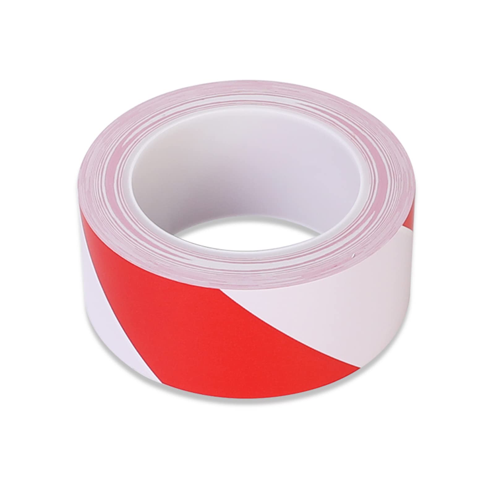 Ruban réfléchissant Fluorescent, Ruban réfléchissant en PVC Auto-adhésif, Ruban de signalisation Multicolore 33 m x 48 mm, épaisseur 0,15 mm (Rouge et Blanc)