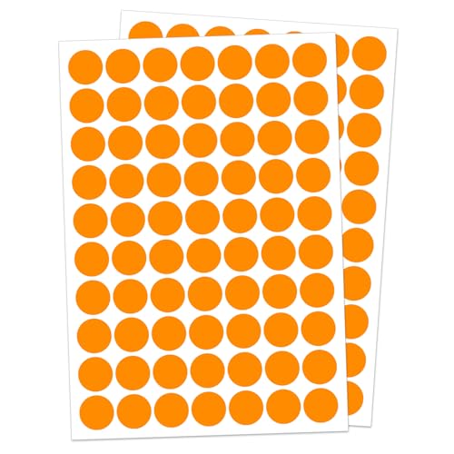 Ouzoustate 1" Orange Dot Stickers 1050 PCS Circle Round Color Coding Label