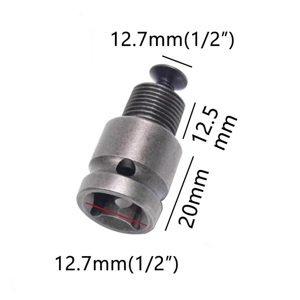 4-częściowy zestaw adapterów do szybkowymiennego uchwytu wiertarskiego, 1/2"-20UNF, bezkluczykowy do bitów 2-13 mm, SDS-Plus do 1/4" sześciokątny