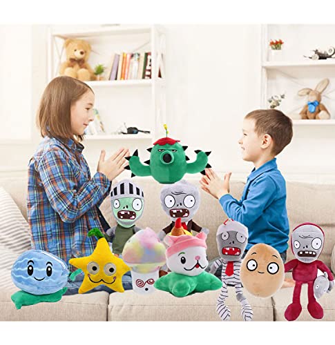Jhesao 10 Pcs Plants And Zombies Plush Vs Zombies Plants Sets Toy, 1 2 Stuffed Soft Doll Pvz Plush Figure Doll New #TOP6