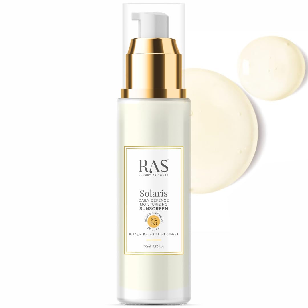 RAS Luxury Oils Solaris Daily Defence Sunscreen, SPF 65 PA+++; Protects from UV damage; 50ml