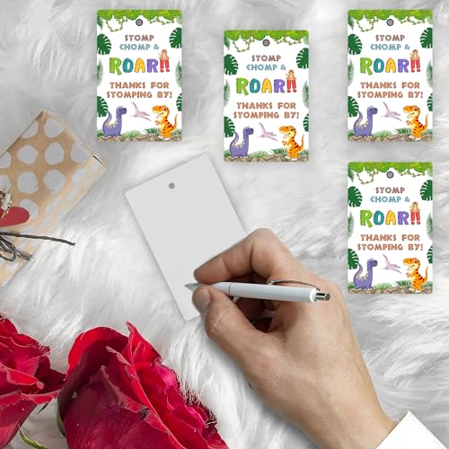 Image of Party Propz Thank You Card Birthday-20 Pcs Dinosaur Thank You Cards For Return Gifts With 1 Pc Ribbon|Birthday Thanks Card (Cardstock)|Thank You Tags For Return Gifts|Happy Birthday Decoration Items