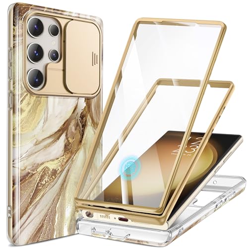 Image of GVIEWIN for Samsung Galaxy S23 Ultra Case Slide Camera Cover 2 Front Frames