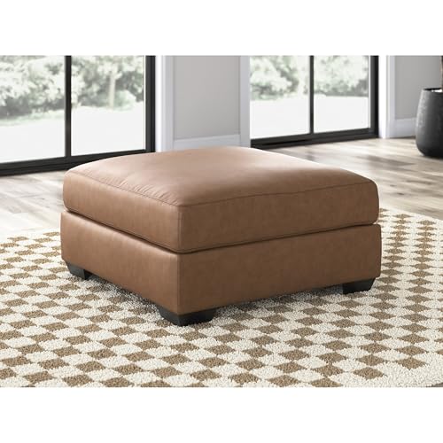 Image of Signature Design by Ashley Walker Point Contemporary Faux Leather Oversized Accent Ottoman, Light Brown