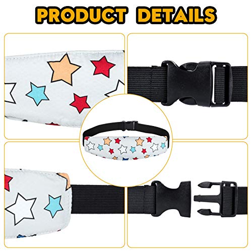 Image of Baby Carseat Head Support,Car seat Straps Pillow Support Ban,Stroller Neck Relief Strap Headrest,Slumber Sling Sleep Positioner for Toddler Infants Child Children Kids(White Stars + Birds)