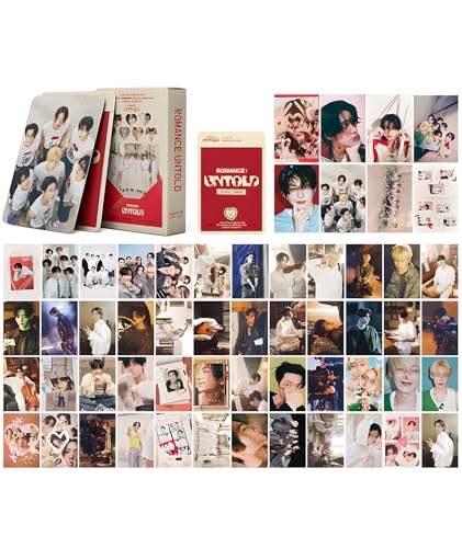 Image of 55pcs Boy Band Collectible Photo Cards, Enhypen Photocards,Card Set Limited Edition Music Merch, Display Gift for Album Collectors (White)
