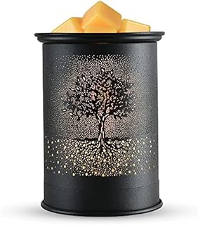 Metal Wax Melt Warmer kobodon Candle Wax Warmer for Scented Wax Melter Electric Wax Burner Wax Melts Wax Cubes Black Candle Lamp for Home Office Decor(Tree)
