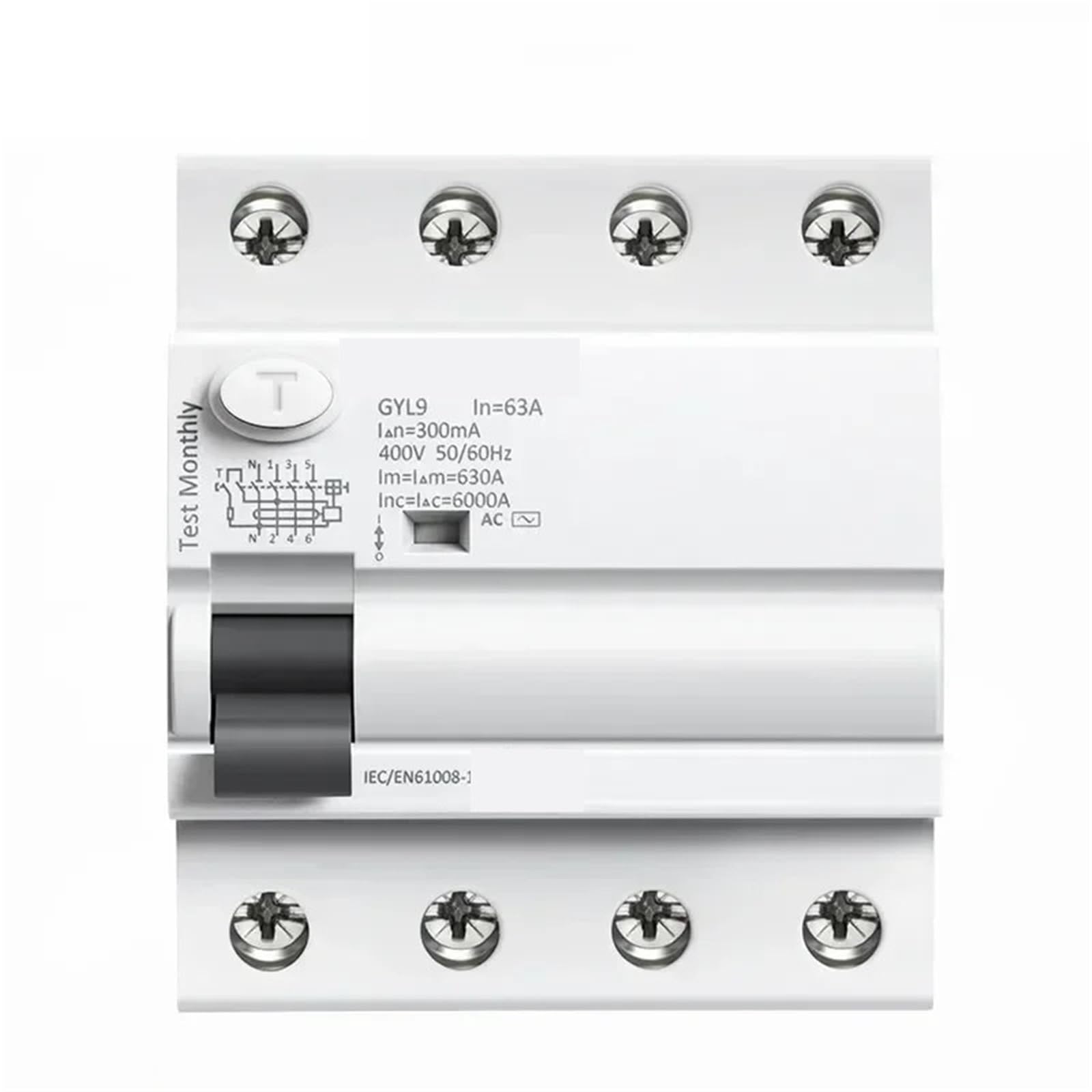 Disjoncteur différentiel GYL9 éviter déclenchements intempestifs triphasé 4P 100A - 5