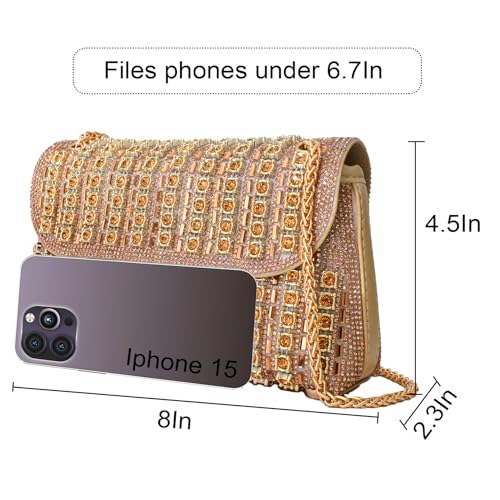 Image of Flower Rhinestone Crystal Clutch Purse Shoulder Bag Sparkling Evening Bag for Wedding Prom Party Bride Guest