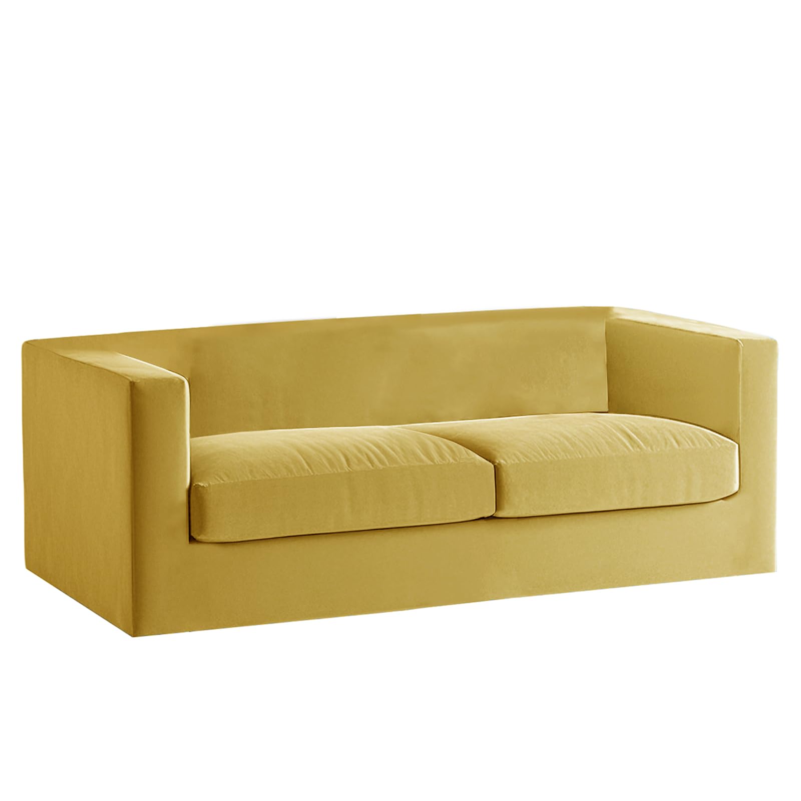 VFGFDJNDFX Stretch Chesterfield Sofa Cover with Main Sofa Slipcovers and Separate Couch Cushion Covers Velvet Non-slip Furniture Protector (Le Yellow,Love+2pc Large Seats)