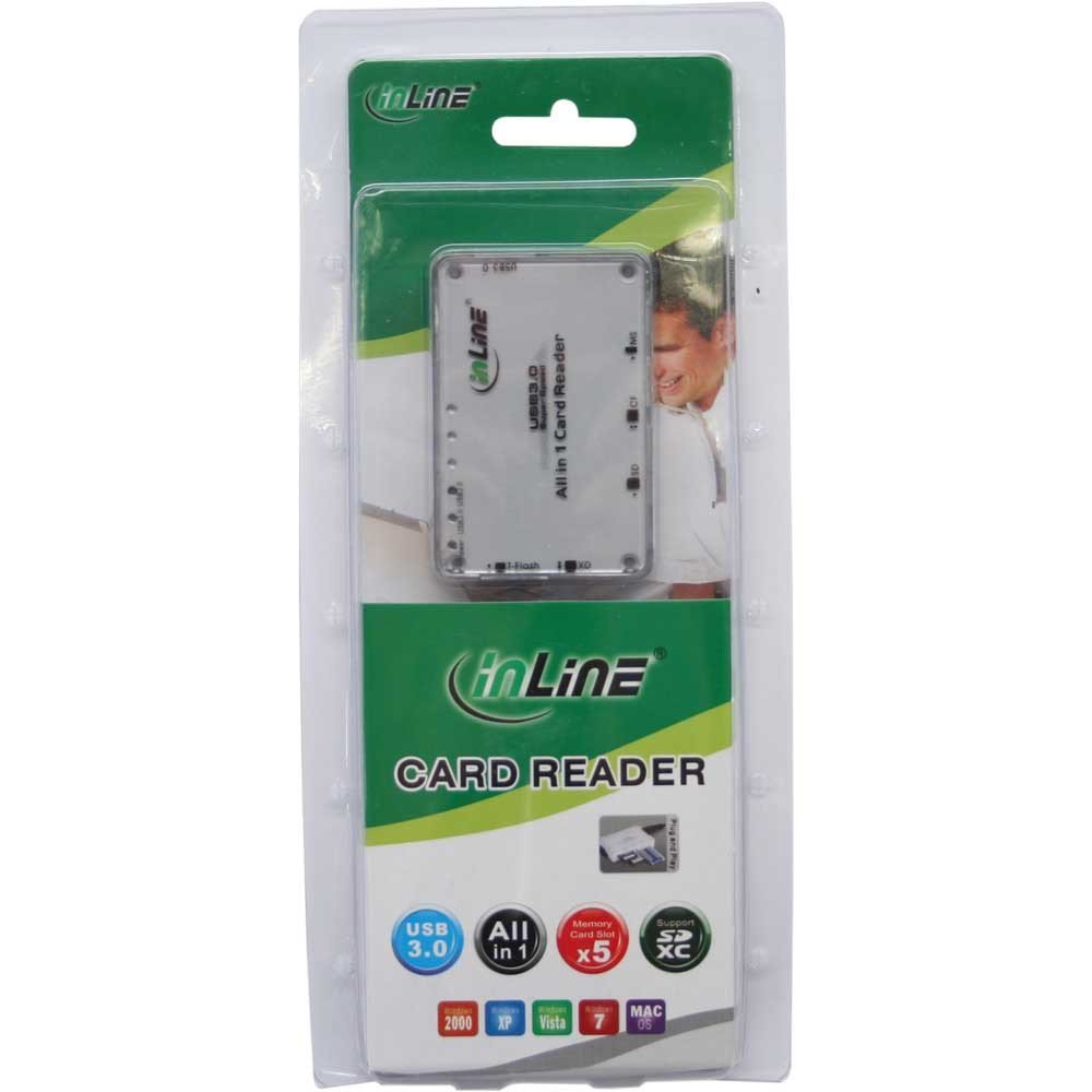 InLine 76631I Card Reader, USB 3.0, all in 1, srebrny