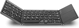 Homesen Teclado sem fio BT teclado dobrável portátil ultra fino teclado BT com touchpad para Windows/Android/iOS Cinza