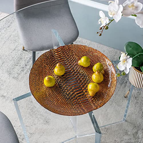 Plato Cargador Dorado de Vidrio Circular 19" miniatura 6