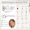Diamday 21 Pairs Flat Back Stud Earrings for Women Men Surgical Stainless Steel Earrings Set Hypoallergenic Helix Cartilage Earrings Small Studs Earrings Screw Back Earrings Piercing Ear Studs Silver #3