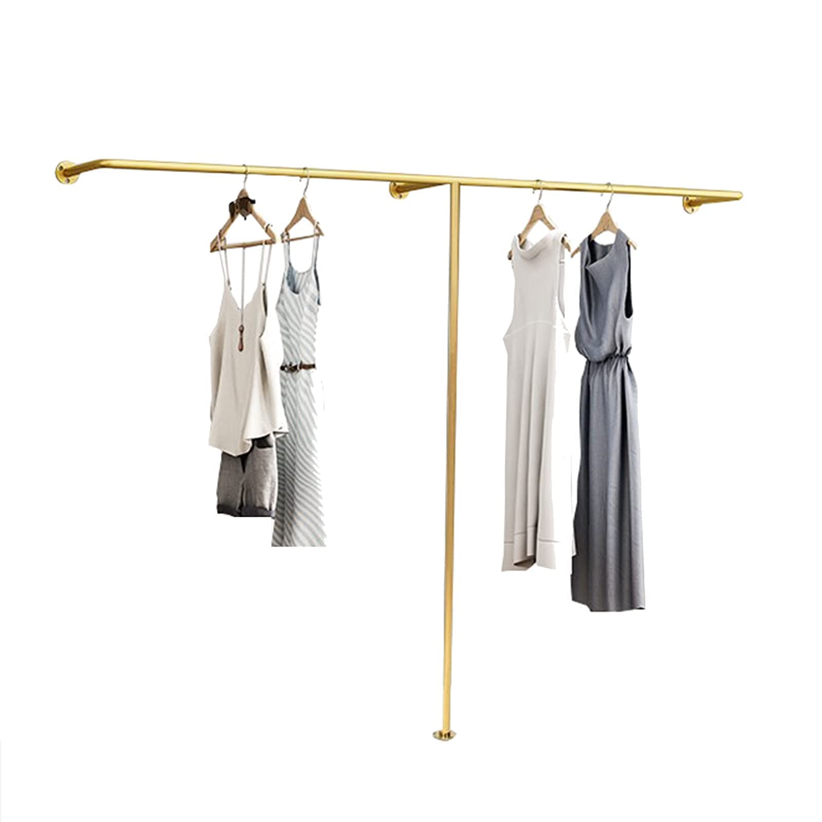 CENAP Exquisite Clothes Rail Rack Clothing Store Wall Mounted Metal Garment Display Shelves, Clothes Rack, Retail Commercial Clothing Hanging Rod Industrial Pipe Stand Hanger/120cm