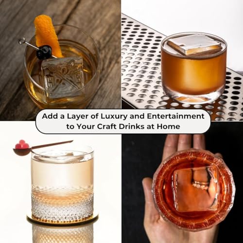 Klaris Mini - Clear Ice Cube Maker - Makes 2 Large, 2 Inch Crystal Clear Ice Cubes in 8 to 10 Hours - Creates Slow Melting Ice for Cocktails, Whiskey & Bourbon