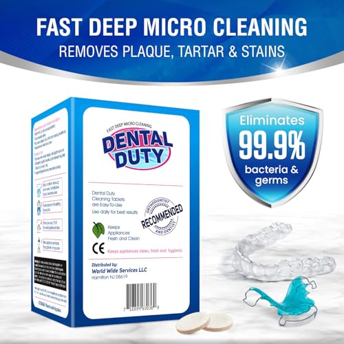 240 Units Retainer and Denture Cleaning Tablets (8 Months Supply) - Cleaner Removes Plaque, Stains from Dentures, Retainers, Night Guards, Mouth Guard, Aligners and Removable Dental Appliances