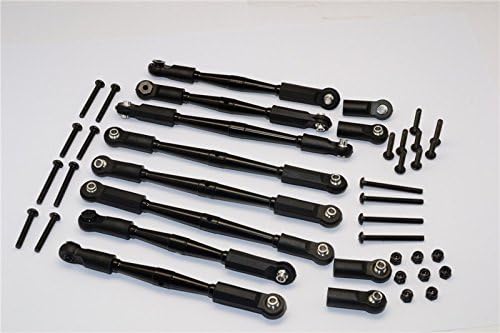 GPM For Gmade Crawler R1 Rock Buggy Upgrade Parts Aluminum 5mm Anti-Thread Tie Rod (For Setting 300mm-323mm Wheelbase) - 8Pcs Set Black