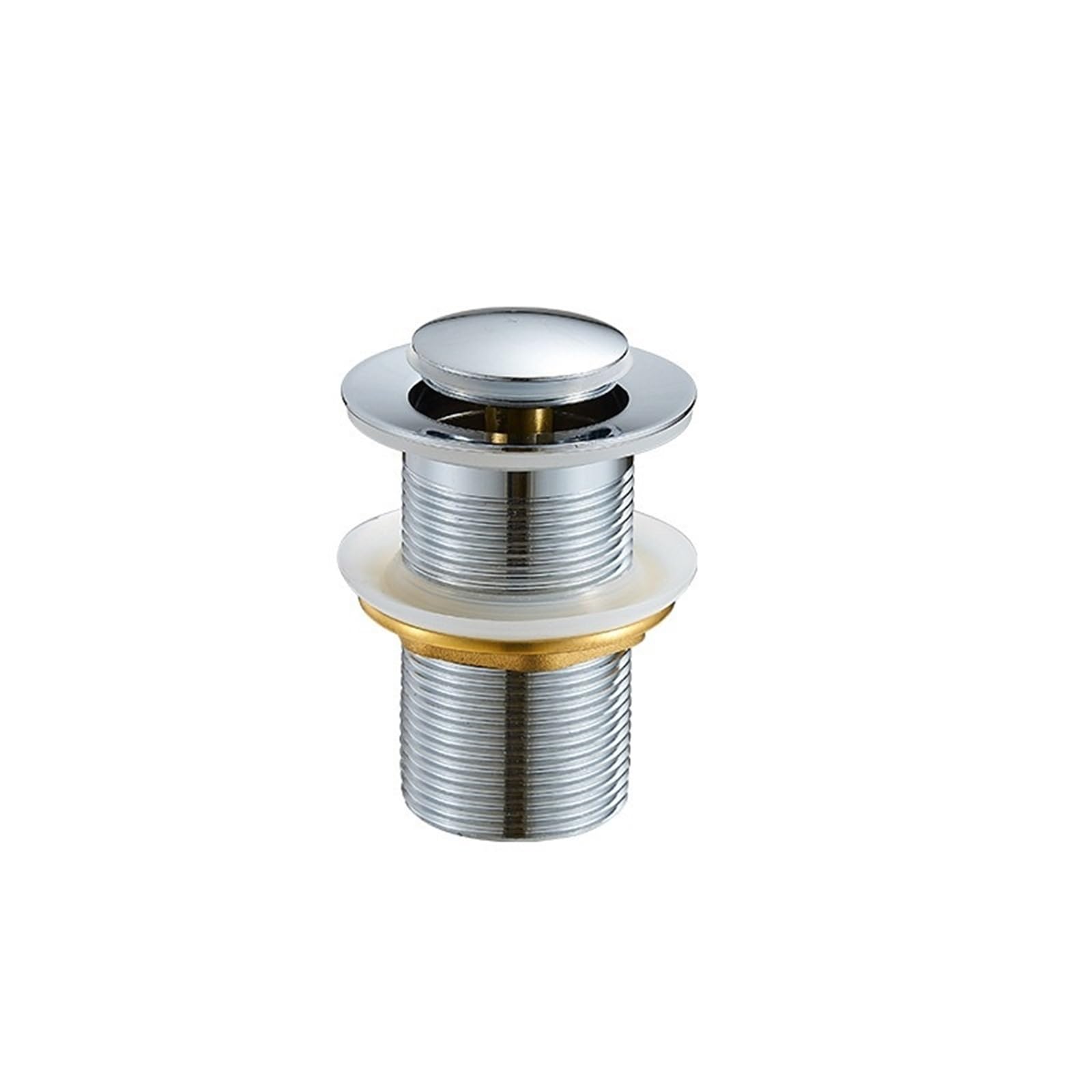Tapón Pop Up para Lavabo Botón de Drenaje emergente Dorado, escurridor Fregadero baño, tapón residuos sifón, Accesorio for Grifo Lavabo, Tubo Negro(Silver2)