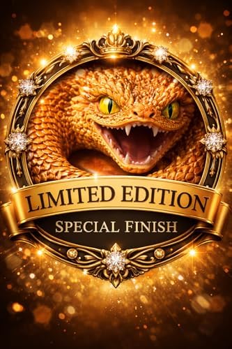 Articulated Crystal Snake β 3D Printed Flexible Snake Figurine, 58 cm (23 in) Poseable Serpent with Movable Mouth, Realistic Eyes, Fantasy Desk Decor (Ages 14+), (Gold) - 4