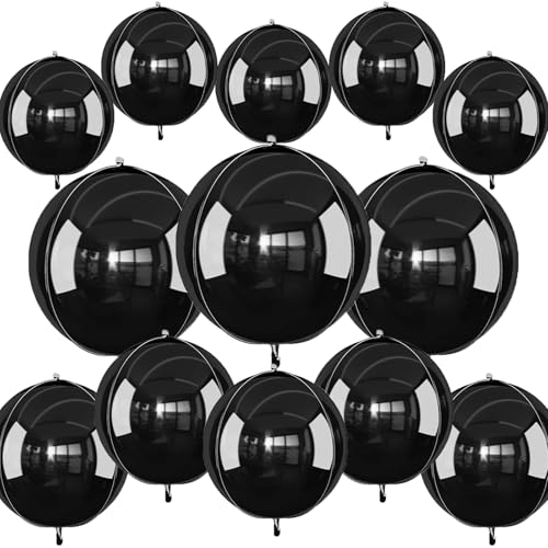 Ballons noirs 4D métalliques au design cubique pour une réception haut de gamme