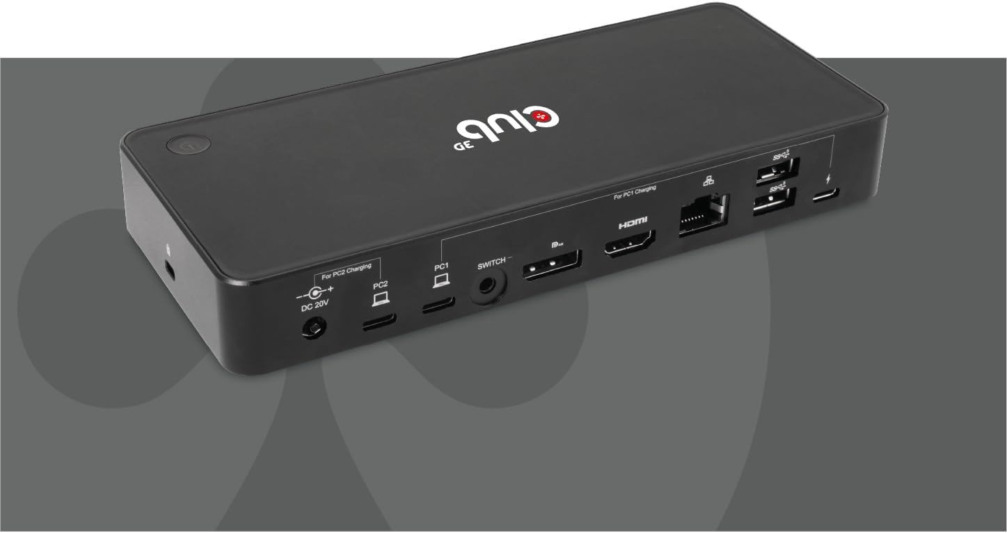 Club3D Displayport/Hdmi Kvm Switch/Dock 4K60Hz for USB, W128827742 (Switch/Dock 4K60Hz for USB Type-C Inputs)