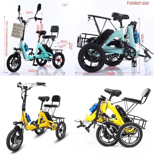 Triciclo elettrico pieghevole 3 ruote per adulti, ideale per gli spostamenti quotidiani.