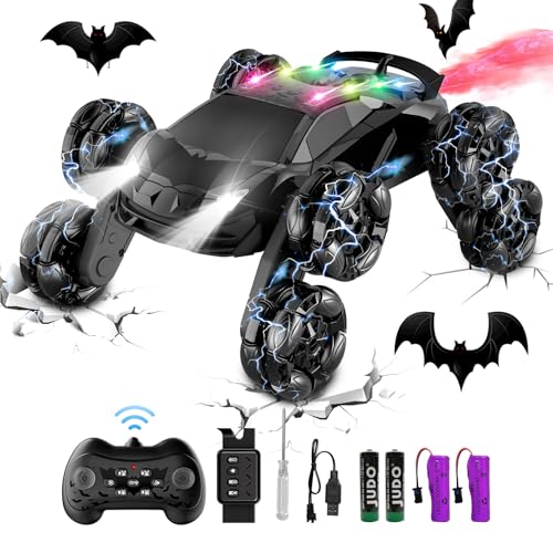 Image of Terucle 8WD Remote Control Car, 2.4Ghz RC Cars with Spray & Cool Light, Kids Toys Electroplating Process Transform Drift Climbing Car, Boys Toys for Age 4-6 7 8-13 Year Old (Black)