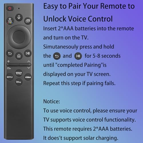 Image of Replacement for Samsung TV Remote, for All 2019-2026 Samsung Remote Control Smart TV with Voice Control