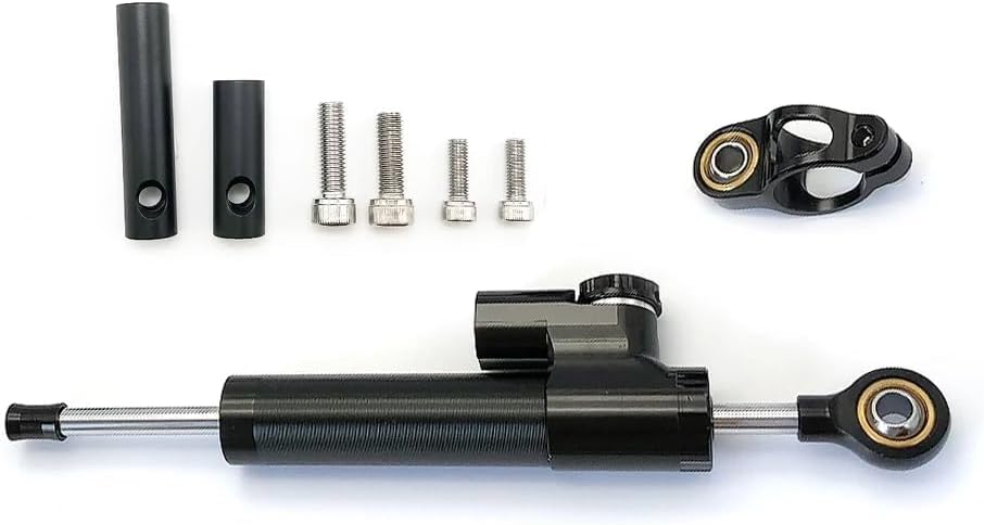V5 10/11 inch electric scooter shock absorber stabilizing steering damper dual drive high speed scooter steering assist kit (black)