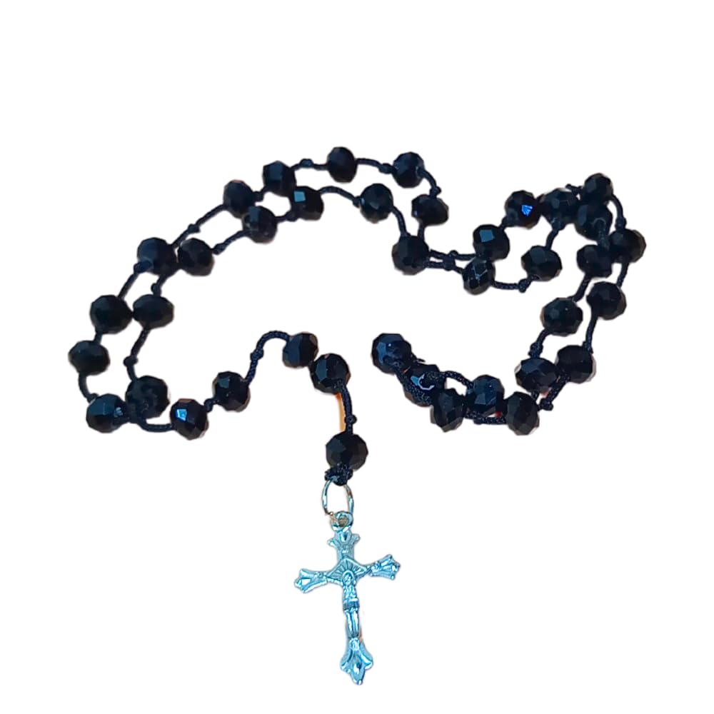 Rosary Beads with Cross Necklace for Women and Men Catholic Prayer Gift, Pack of 1