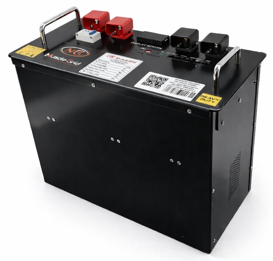 MuscleGrid Lithium Battery 120AH, 6000 Life Cycle, LCD Screen, Compact Design (48V Smart with Bluetooth)-image-13