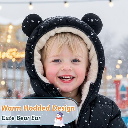 Image of BFUSTYLE Baby Toddler Coats Boys Girls Bear Ear Hooded Puffer Jackets 6M-5T