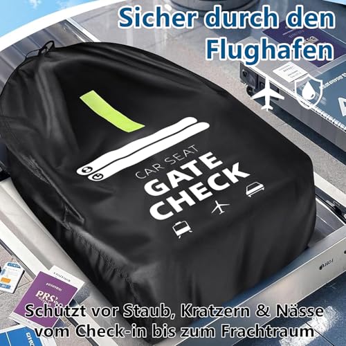 Transporttasche Kinderwagen Flugzeug – Faltbare, reißfeste Schutzhülle für Buggy, Babyschale & Kindersitz, Extra Groß (46×46×91 cm), universal kompatibel mit Cybex, Maxi-Cosi & weiteren Marken