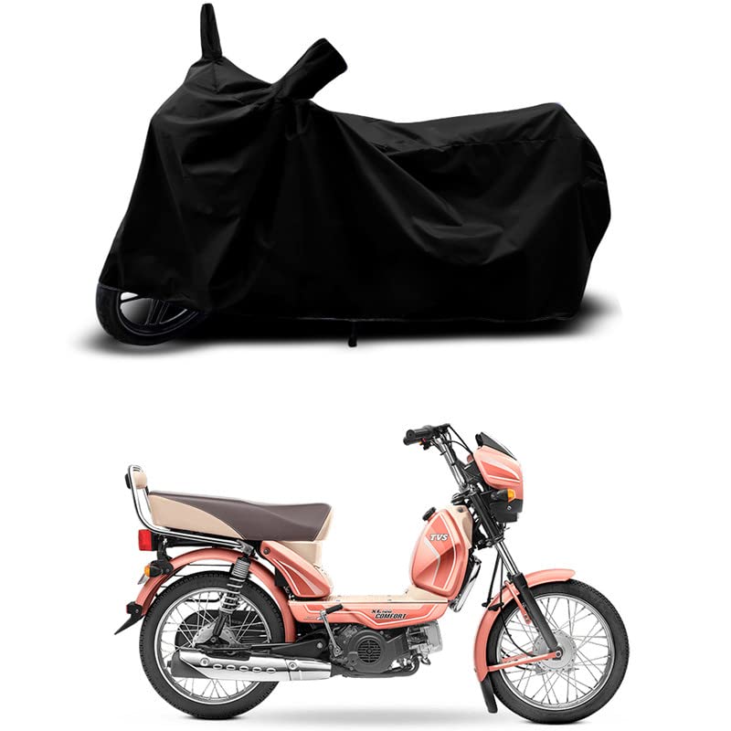 Image of 100% Scratchproof /UV-Rays /Heat Protection /Birds Dropping /Water Resistant /Dust Proof /Waterproof /Bike Scooty Two Wheeler Body Cover Compatible for XL100 Comfort i-Touch All Varient[Black]
