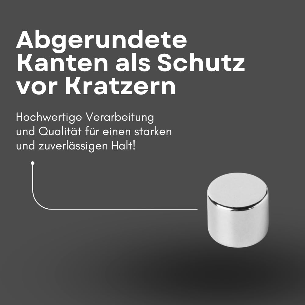 Strong Magnets Neodym Magnet - Rund 12 x 10 mm - 100 Stück - Extra stark, hält bis 5,6 kg - Für Magnettafel, Kühlschrank, Whiteboard, Pinnwand, Büro