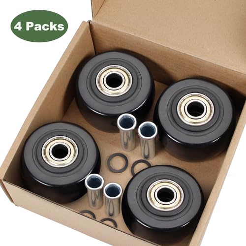 Image of 2.5 inch x 1.25 inch 4Pcs Push Cart Wider Wheels PU Caster Wheels Just Wheel