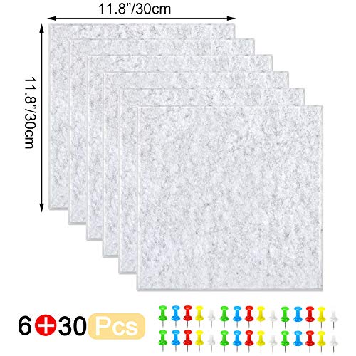 Yoillione Felt Pin Board For Bedrooms Offices Home, Bulletin Boards Square Notice Board Grey Memo Board, Diy Hexagon Cork Board Tiles Self Adhesive Pinboard For Wall Hecorative With 30 Push Pins #TOP4