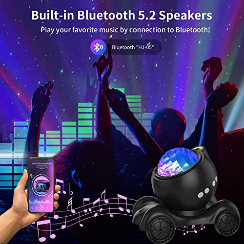 ENOKIK Northern Light Projector, Aurora Star Projector Built-in Bluetooth Speaker, White Noise Machine for Kids Adults, Galaxy Light for Bedroom/Ceiling/Party/Gift (Black)