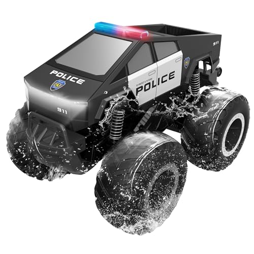 GoBang 1:16 Amphibious Cyber Police Car Monster Truck Toys Gifts for Kids