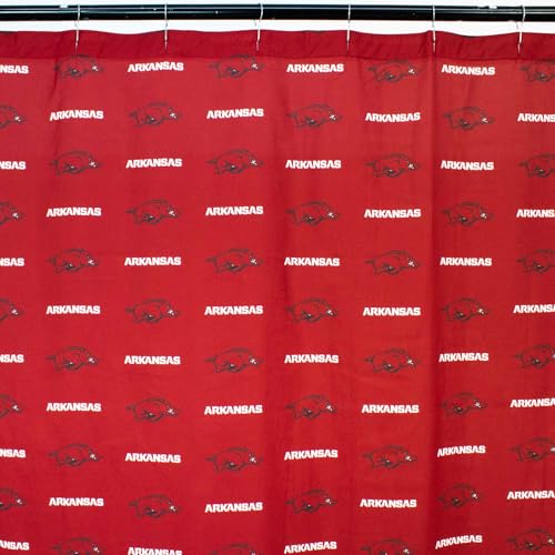 Image of Everything Comfy NCAA Arkansas Razorbacks Bright and Colorful Shower Curtain Cover 70 inch x 72 inch