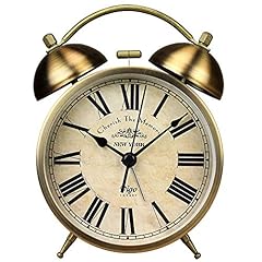 Maxspace Metal Golden Table Clock, Retro Vintage Non Ticking Small Alarm Clock,Battery Operated photo Maxspace Metal Golden Table Clock, Retro Vintage Non Ticking Small Alarm Clock,Battery Operated