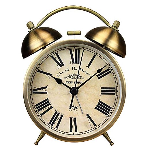 Dual Alarm Clock,4-Inch Twin Bell Alarm Clock, Table Desk Alarm Clock Battery Operated with Backlight Loud for Heavy Sleepers Bedroom