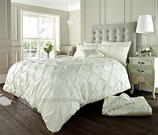 KOLLACHE Pintuck Pleated Alexander Alford Duvet Quilt Cover Set Bedding With Pillowcase (Double, Plum)