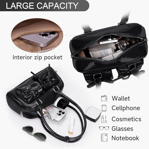 Juoxeepy Ita Bag Cute Bow Purse Aesthetic Japanese Shoulder Bag Faux Leather Tote Bag Y2k Red Handbag Purse4