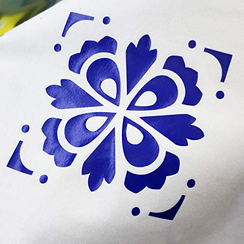 Image of guangyintong Blue Heat Transfer Vinyl HTV Rolls, 12 inch x 8ft Blue Iron on Vinyl for T-Shirts, Glossy Surface HTV Vinyl for All Cutter Machines Easy to Cut & Weed for Heat Vinyl Design